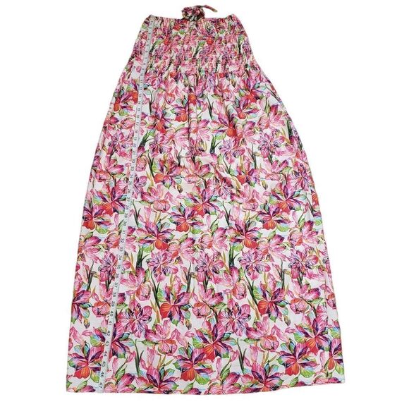 NWT Gypsie Blue Tie Around Neck Floral Maxi Dress SMALL - Picture 9 of 12